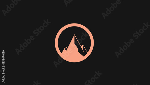 Pink Mountain Logo Design Element.
