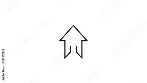 Simple Black Arrow Icon Pointing Upwards.