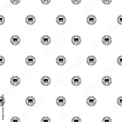 Shop Local Small Business seamless pattern isolated on white background