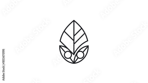 Simple Black Leaf Icon Design Element.