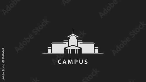 University Campus Building Icon Simple Design.