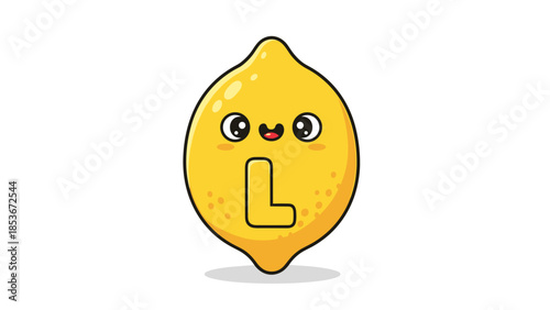 Cartoon Lemon Character with Surprised Expression.
