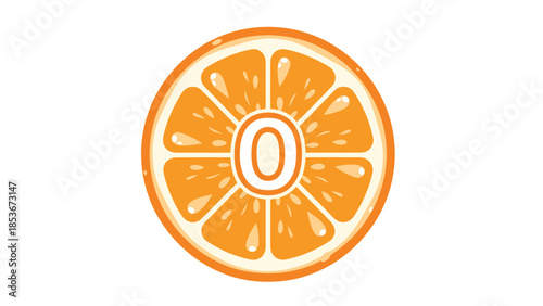 Orange Slice Illustration with Segments.