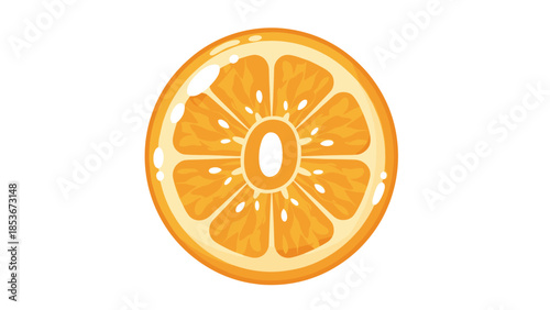 Orange Slice Isolated on White Background.