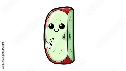 Cartoon Avocado Character with Smiling Face.