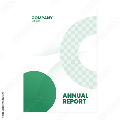 Annual report book cover template with modern minimalist design