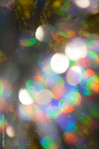 Multicolored rainbow large bokeh effect background