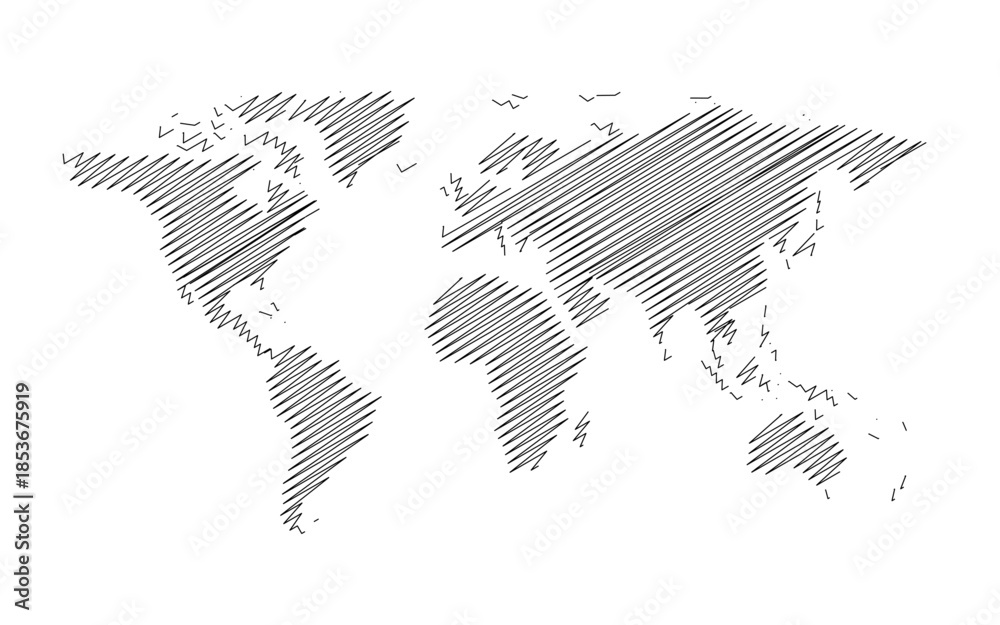 Fototapeta premium cartoon scribble world map icon element design