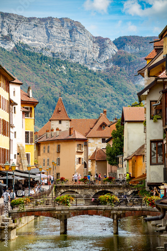 Annecy, France. Tourist in the old town center