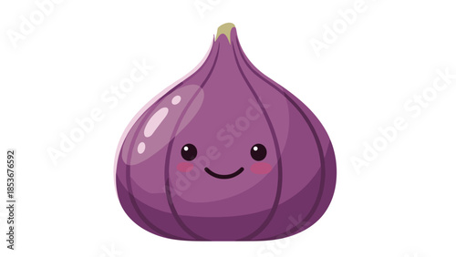 Smiling Cartoon Garlic Bulb with Face.