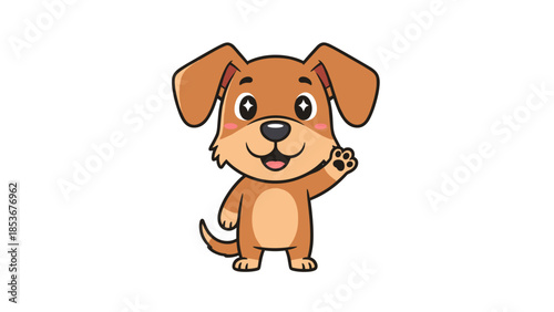 Cartoon Dog Standing on Hind Legs.