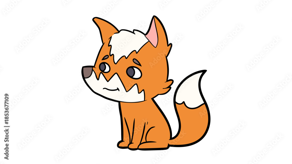 Obraz premium Cartoon Fox Character Illustration.