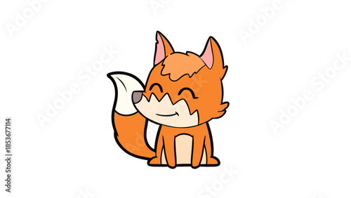 Cartoon Fox Character with Orange Fur.