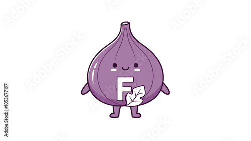 Cartoon Garlic Character with Facial Expression.
