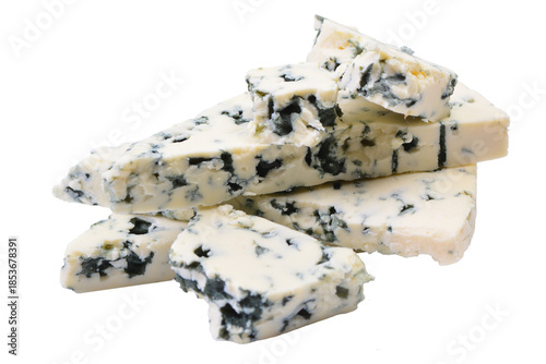 Foto Blue cheese isolated on white
