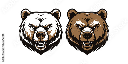 Fierce Bear Head Illustration A Wildlife Mascot Design For Various Uses