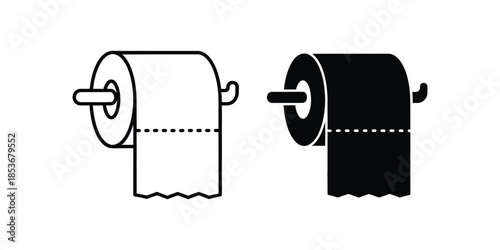 Illustrator eps file displaying restroom supplies and hygiene icon set details