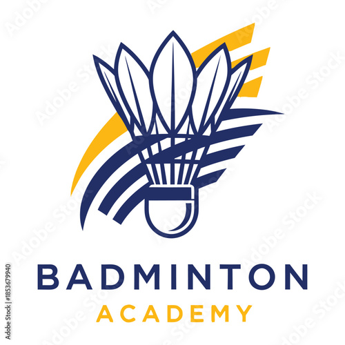 Badminton academy logo isolated on white background