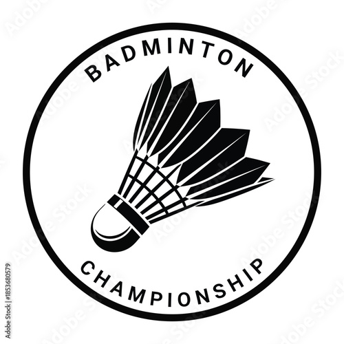 Badminton championship logo isolated on white background