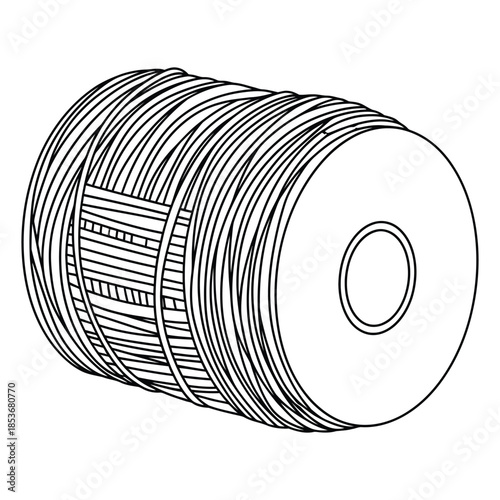 Cylindrical metal filter with horizontal slits isolated on white background