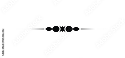 Elegant Black and White Text Divider Line: Ornamental Vector Calligraphic Filigree Graphic Element for Design and Decoration
