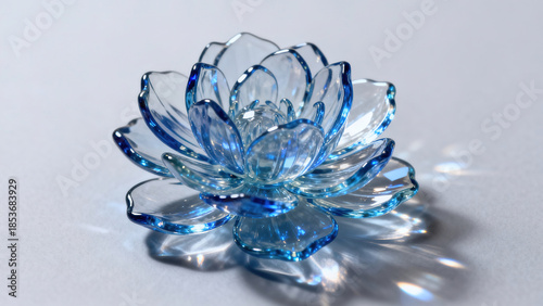 Blue Crystal Lotus Still Life Texture Photography