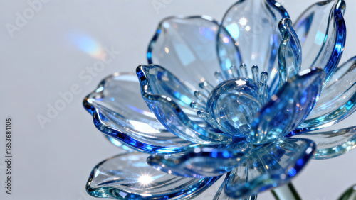 Blue Crystal Lotus Still Life Texture Photography