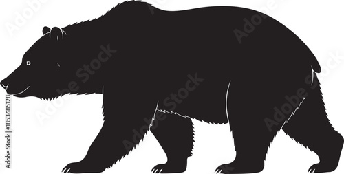 Black Bear Silhouette Walking Left animal