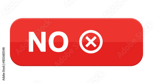 No Entry Red Prohibition Sign with Cross Icon Illustration