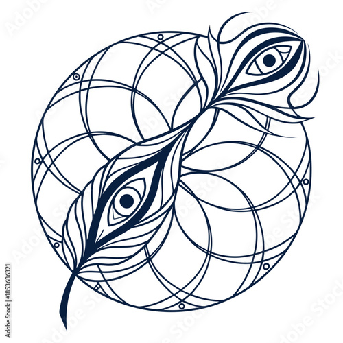 Symmetrical eyes in geometric circle