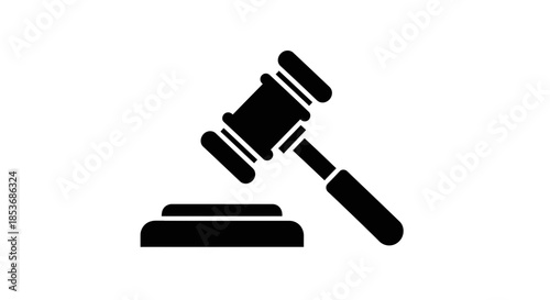 Legal Gavel Silhouette Icon - Justice, Law, and Auction House Symbol