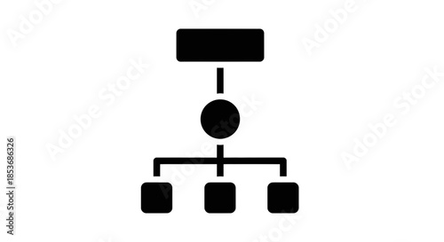 Organization Chart Silhouette Icon - Business Hierarchy and Workflow Structure Symbol