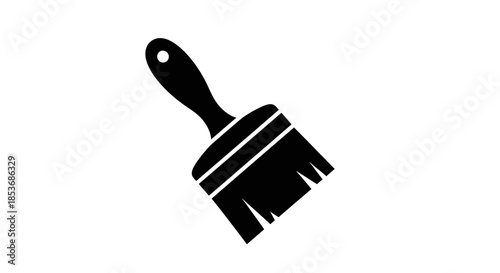 Paint Brush Icon – Black Silhouette Vector for Art and Design Tools