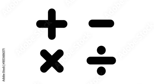 Basic Mathematical Operations Set - Calculator and Arithmetic Symbols Icon