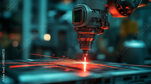 Precision Laser Cutting Technology in Action on a Metal Surface