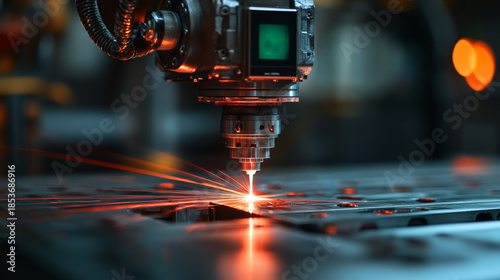 Precision Laser Cutting Technology in Action on a Metal Surface
