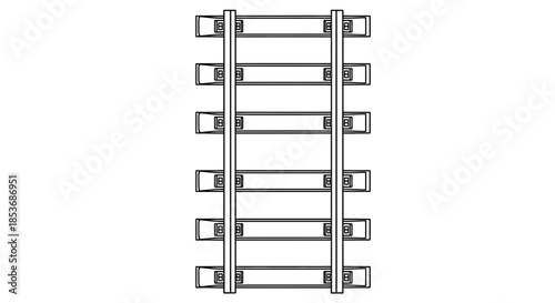 Top View Railroad Track Illustration - Railway Transportation and Logistics Icon