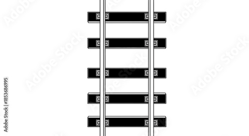Top View Railroad Track Illustration - Railway Transportation and Logistics Icon