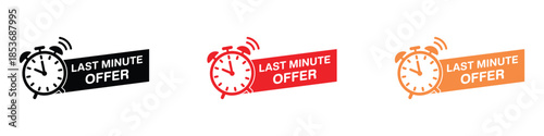 Last minute offer watch countdown icon vector. urgency and limited time symbol. vector illustration.