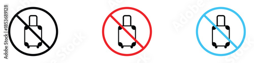 Forbidden luggage sign icon vector. No luggage, baggage allowed symbol. vector illustration.
