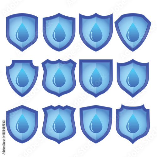 Waterproof Water Protection Shield Vector Illustration