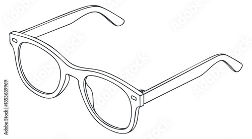 A pair of stylish outline sunglasses in minimalist vector style, ideal for fashion branding and accessory design