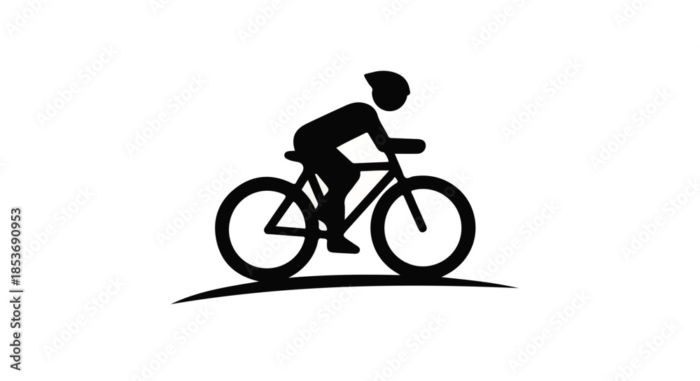Obraz premium Cyclist Logo Design – Modern Bicycle Rider Emblem for Sport, Fitness, and Cycling Community Branding