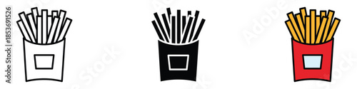 French fries icon vector. fast food and snack symbol. vector illustration.