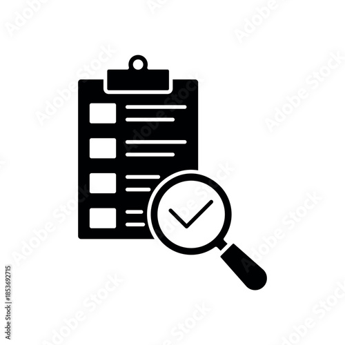 A crisp line icon representing the Testing and quality assurance phase, perfect for research, inspection, and verification processes.