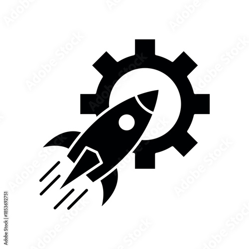 A symbolic line icon representing Deployment and product launch, perfect for startup releases and system implementation.