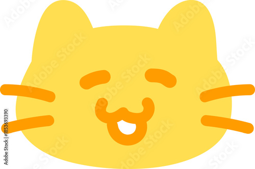 무테 눈 감은 고양이 이모티콘