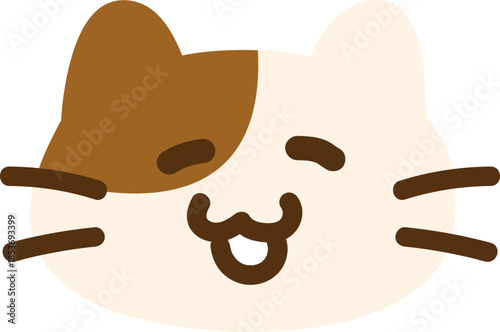 무테 눈 감은 얼룩고양이 이모티콘