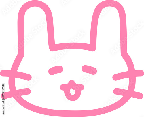 눈감은 토끼 이모티콘 테두리