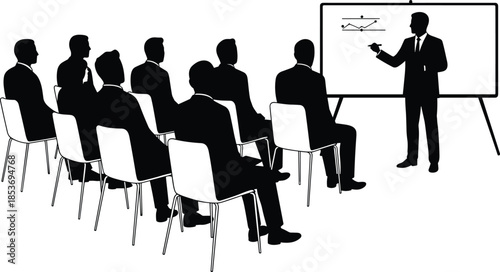 Business presentation, team meeting, office seminar, corporate training, data analysis, strategy discussion, group learning, leadership session, workplace workshop, speaker engagement.